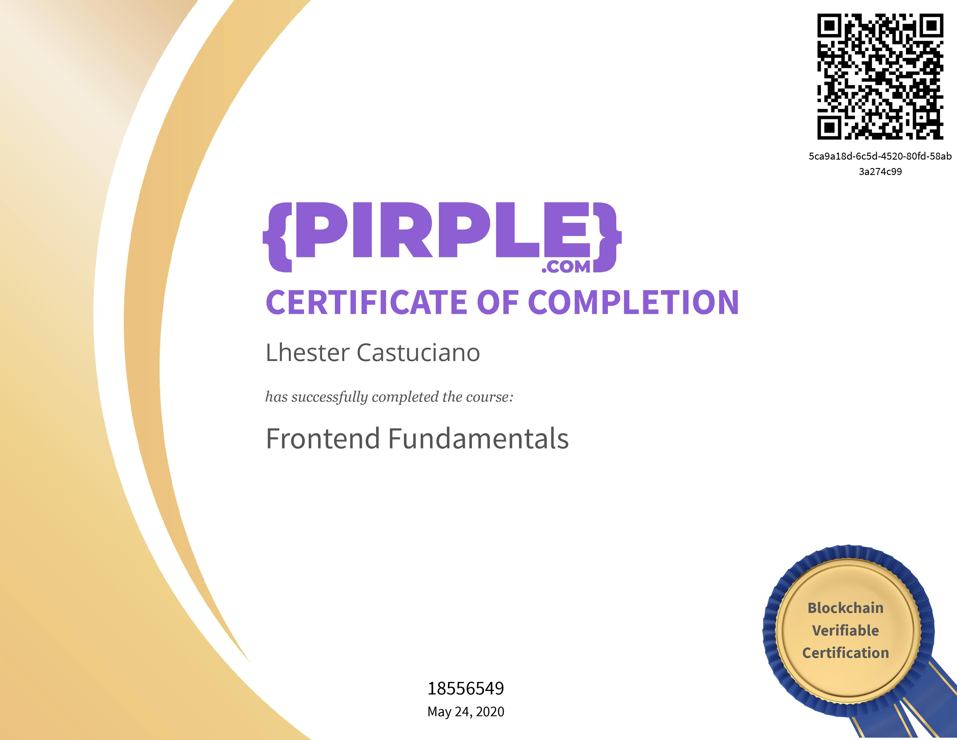 Front-End Fundamentals Certificate