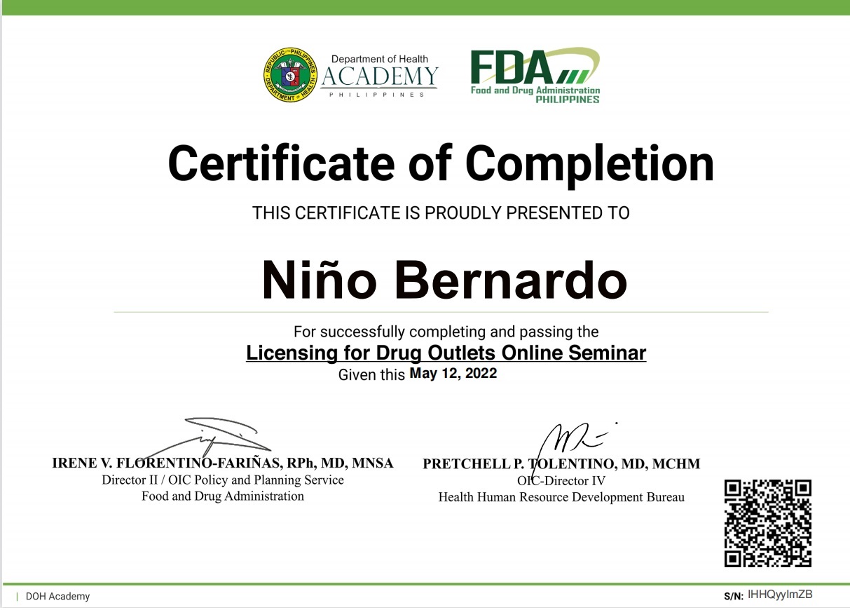 Certificate