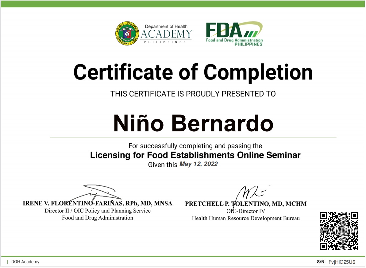 Certificate