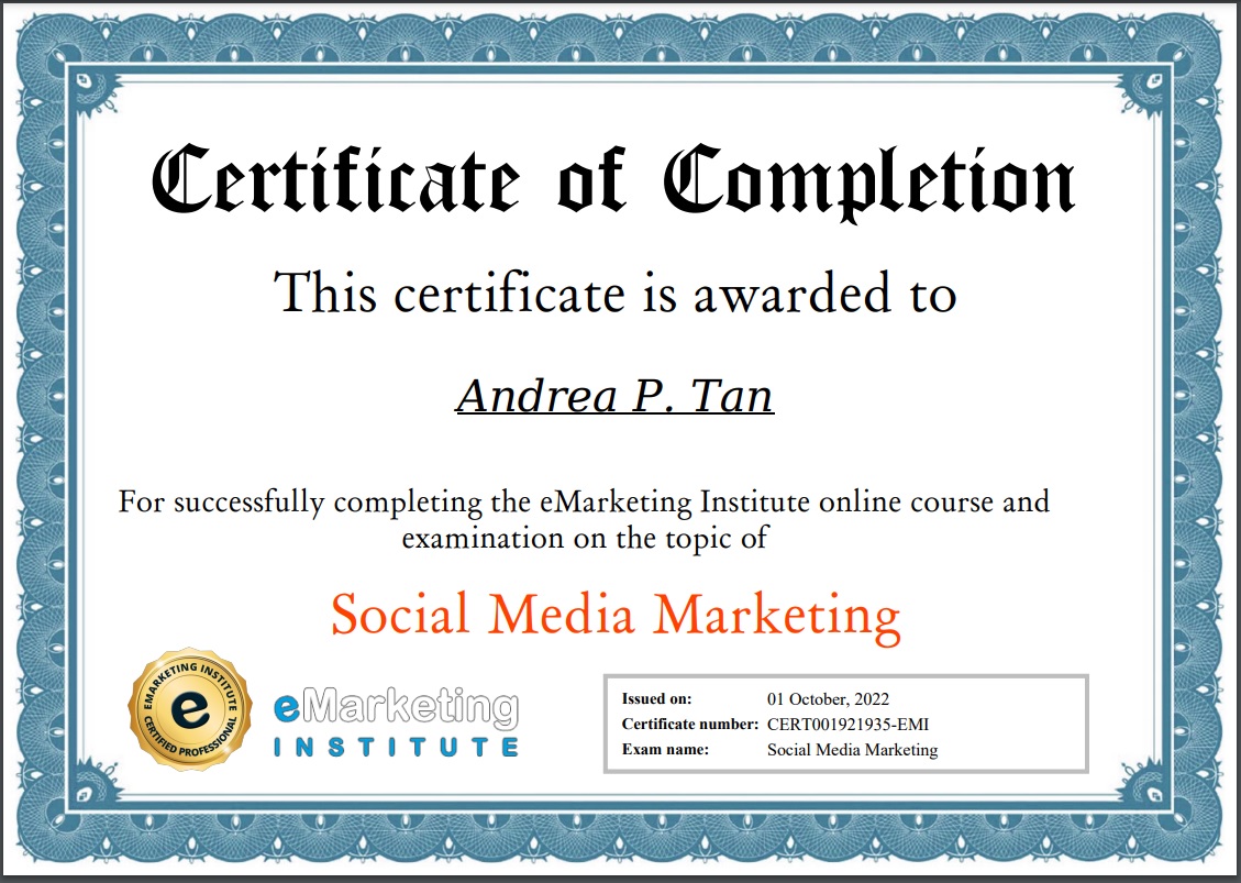 Smm Certificate