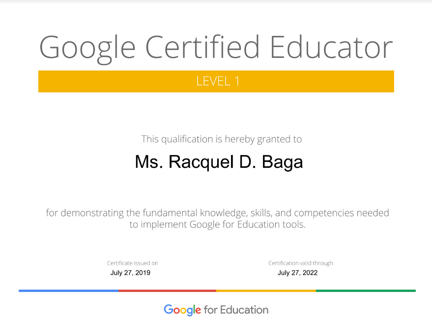 Google Certified Educator - Level 1