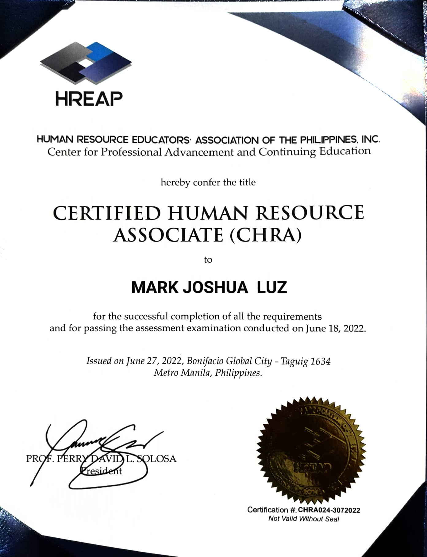 Certified Human Resource Management