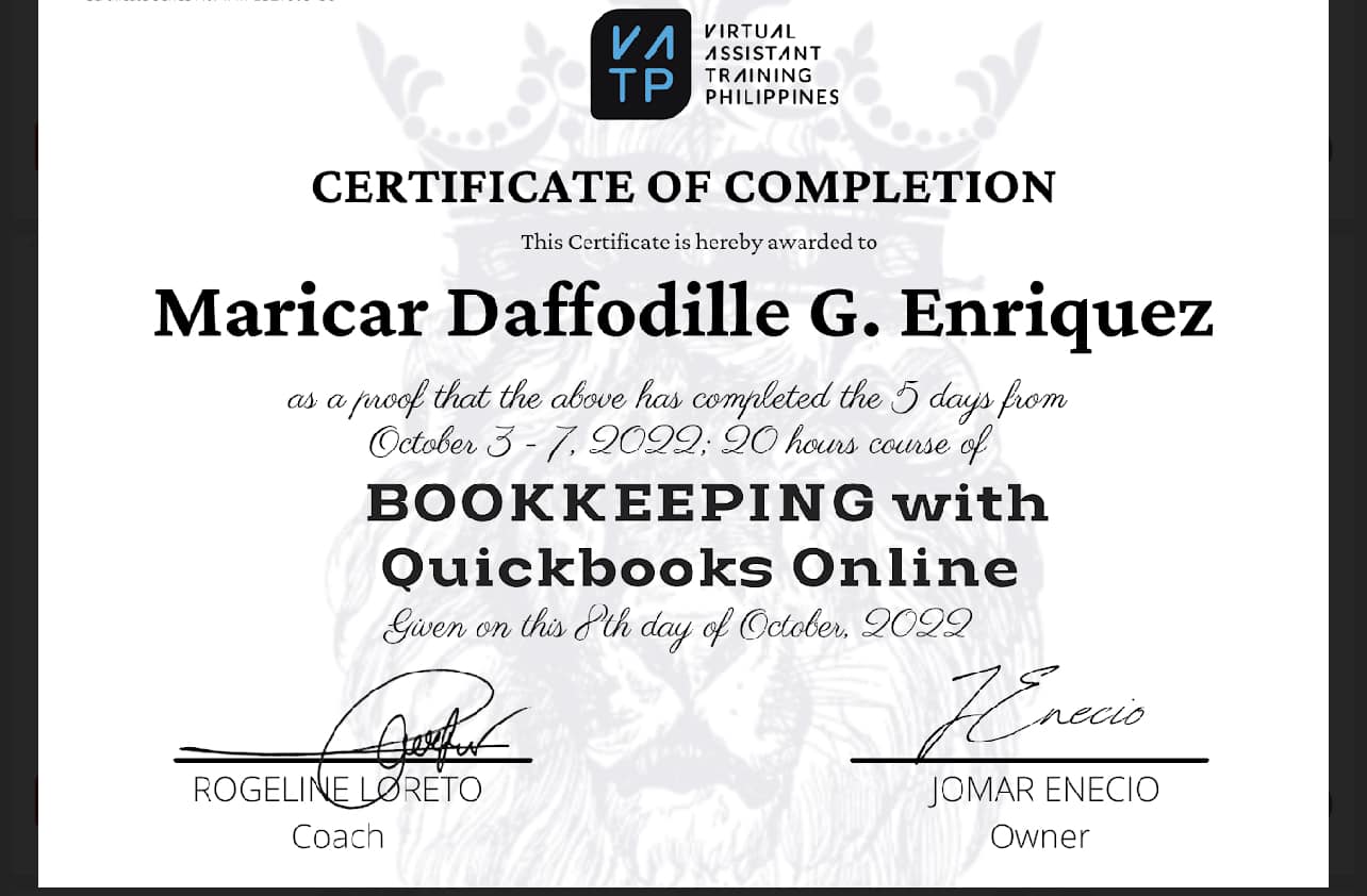 Bookkeeping Online Course