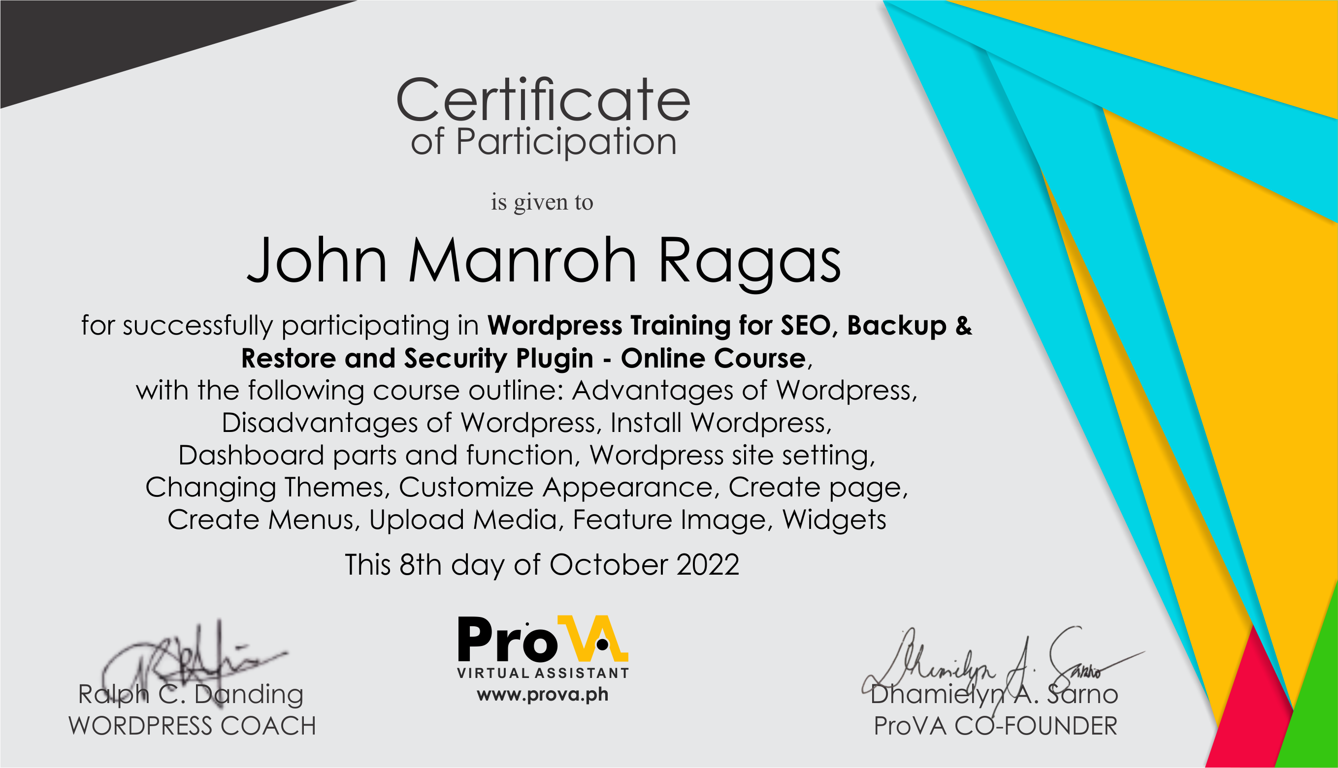 WordPress Development Certificate