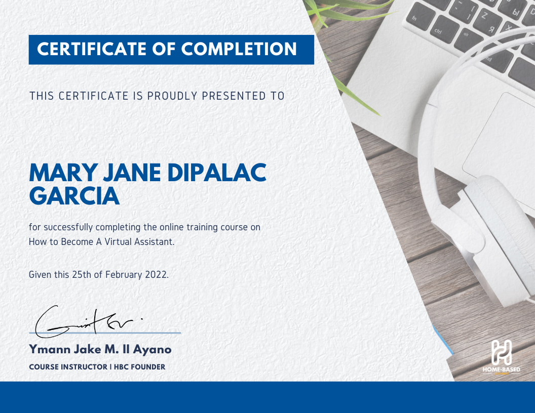 Virtual Assistant Certificate