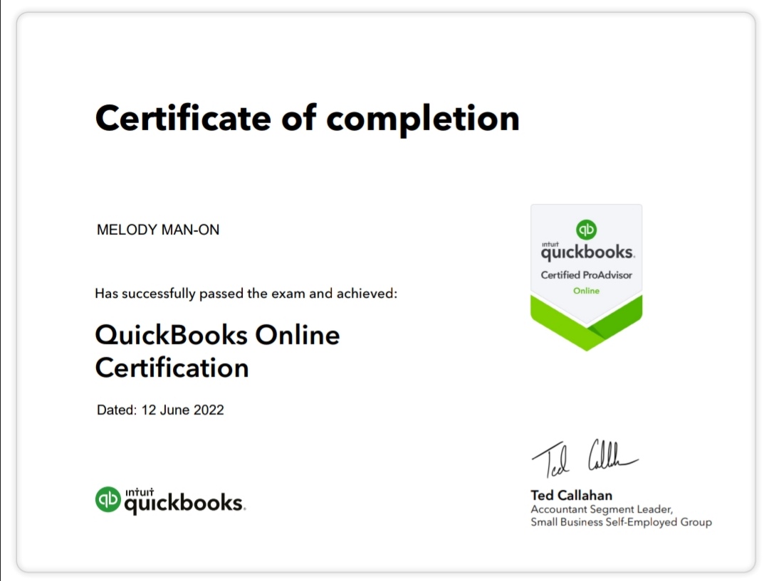 CERTIFIED QUICKBOOKS PRO ADVISOR