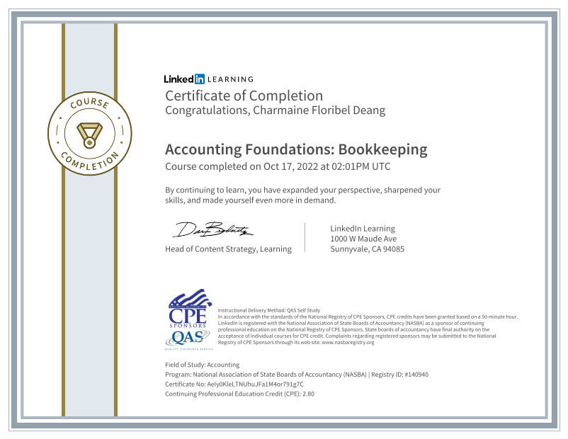 Bookkeeping