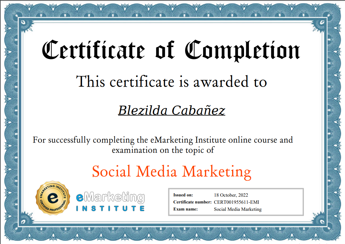 Social Media Marketing Certificate