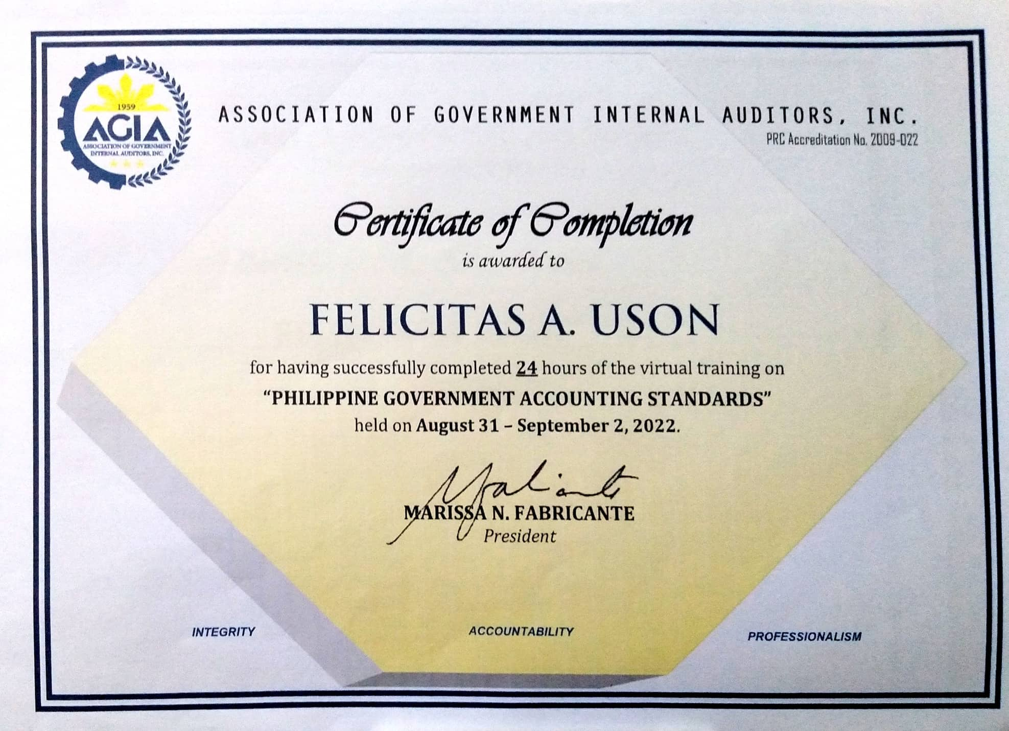 Asso. of Gpvernment Internal Auditors Inc - Topic Philippine Government Accounting Standards