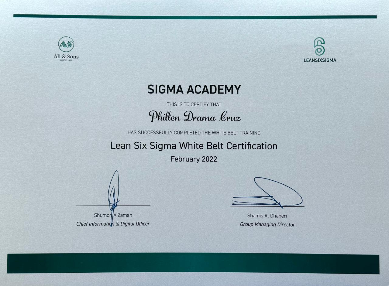 Lean Six Sigma White Belt Certificate