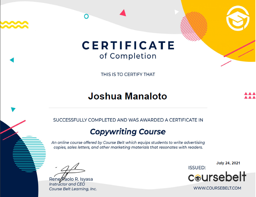 Copywriting Certificate