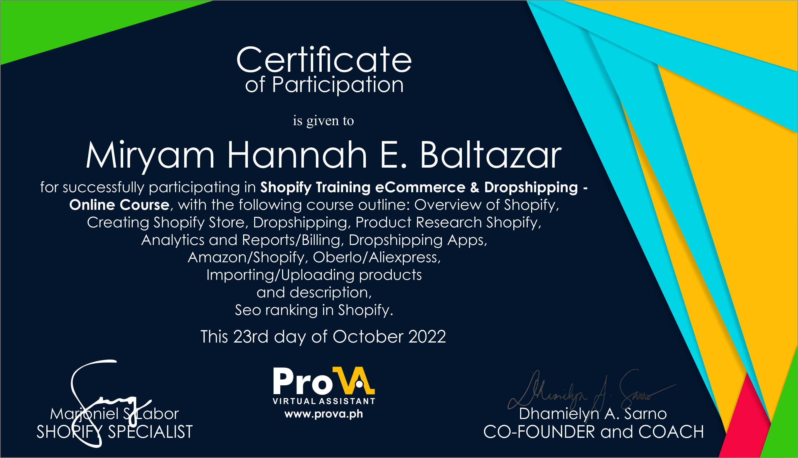 Miryam Hannah E Baltazar Virtual Assistant Myprofile
