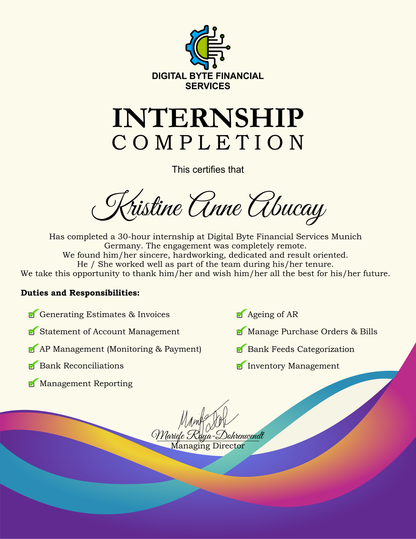 Bookkeeper Internship