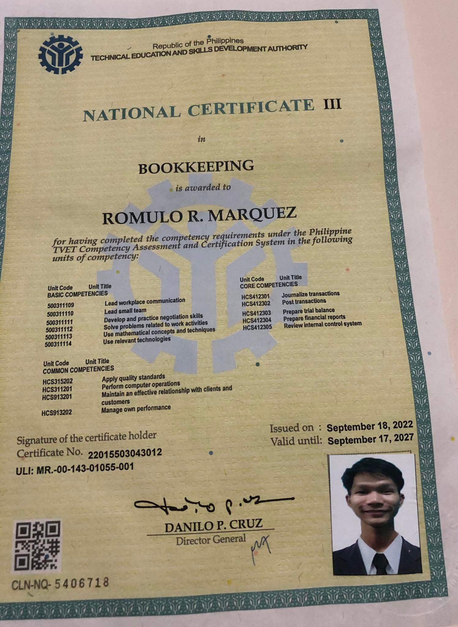 National Certificate in Bookkeeping