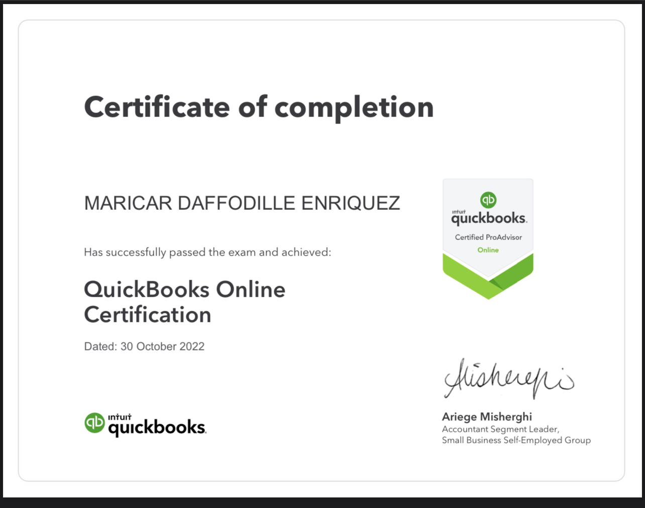 Quickbooks Pro Advisor