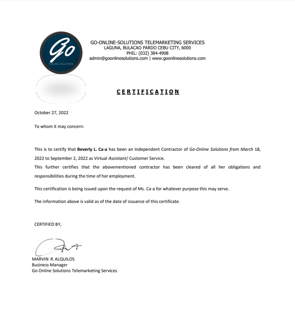 Certificate