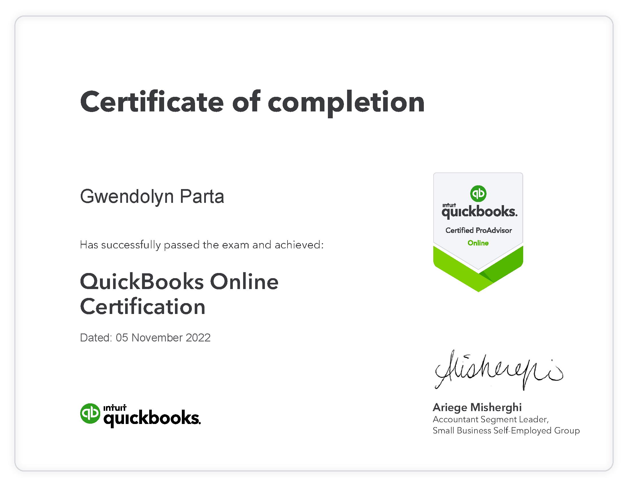 Quickbooks  Certified Pro Advisor