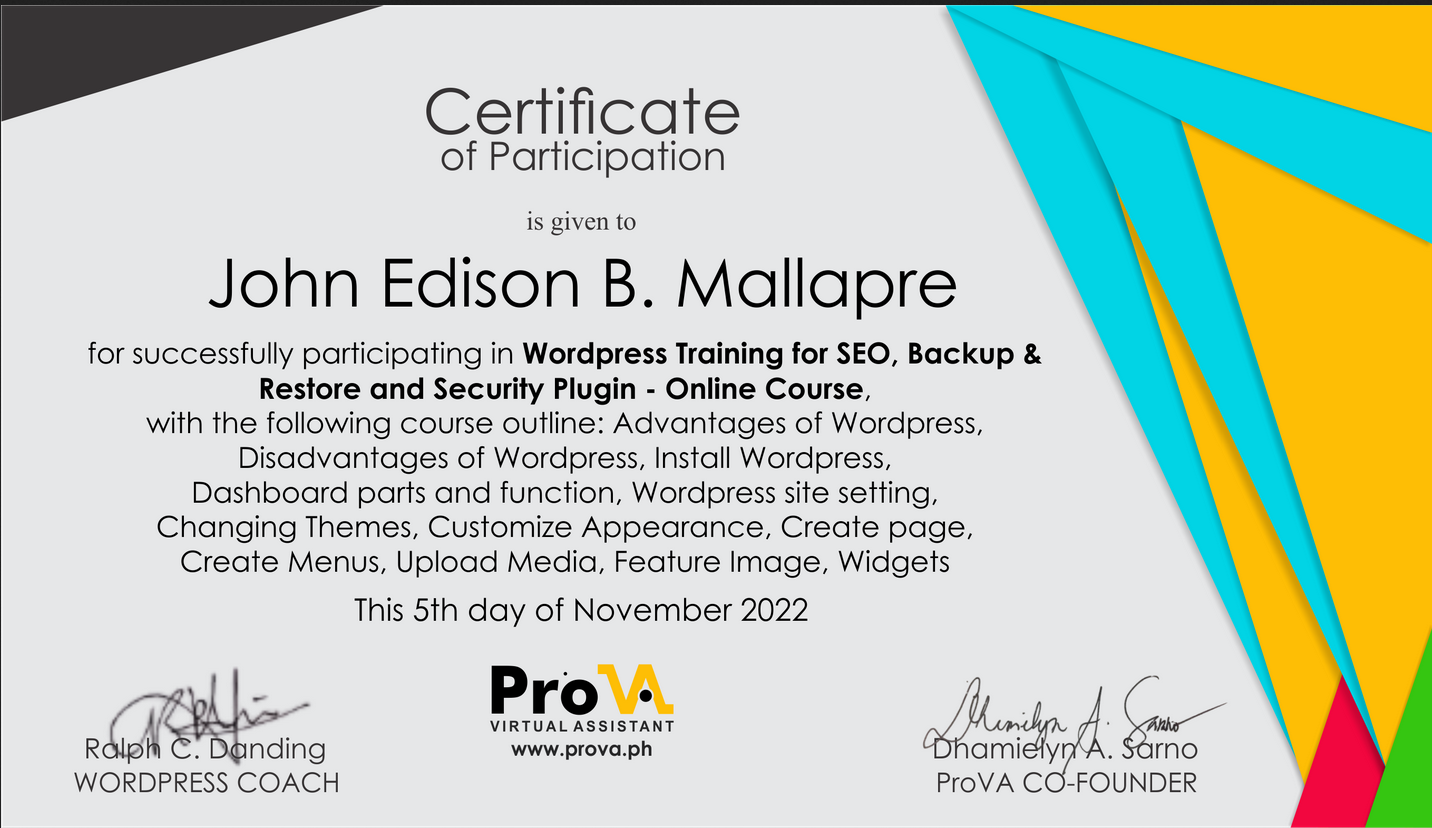 WordPress Certificate