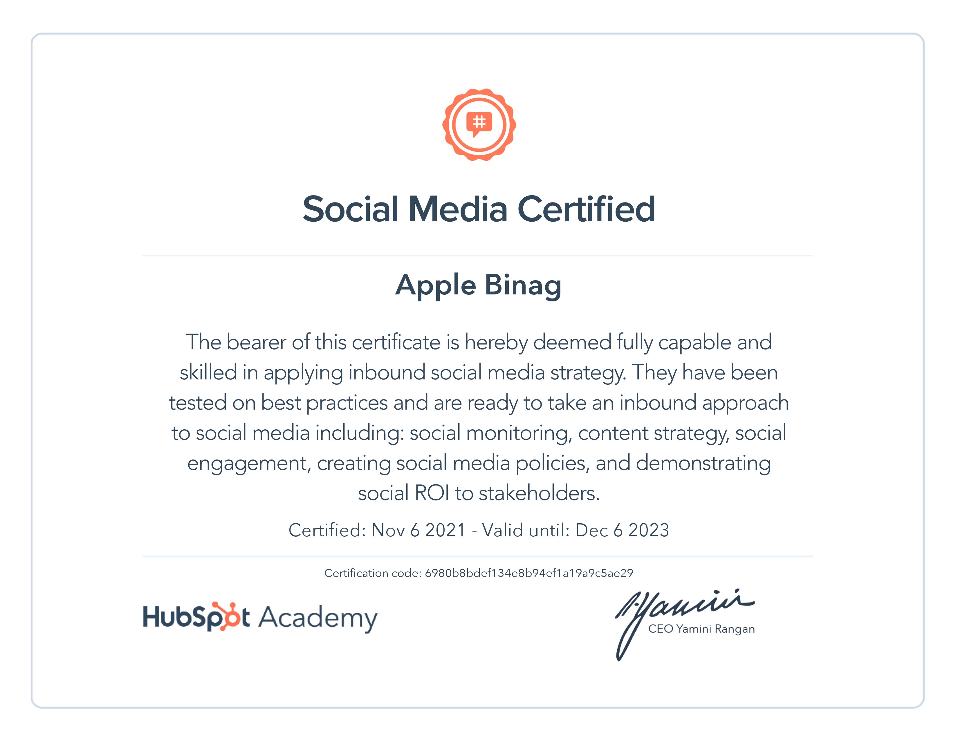 Certificate