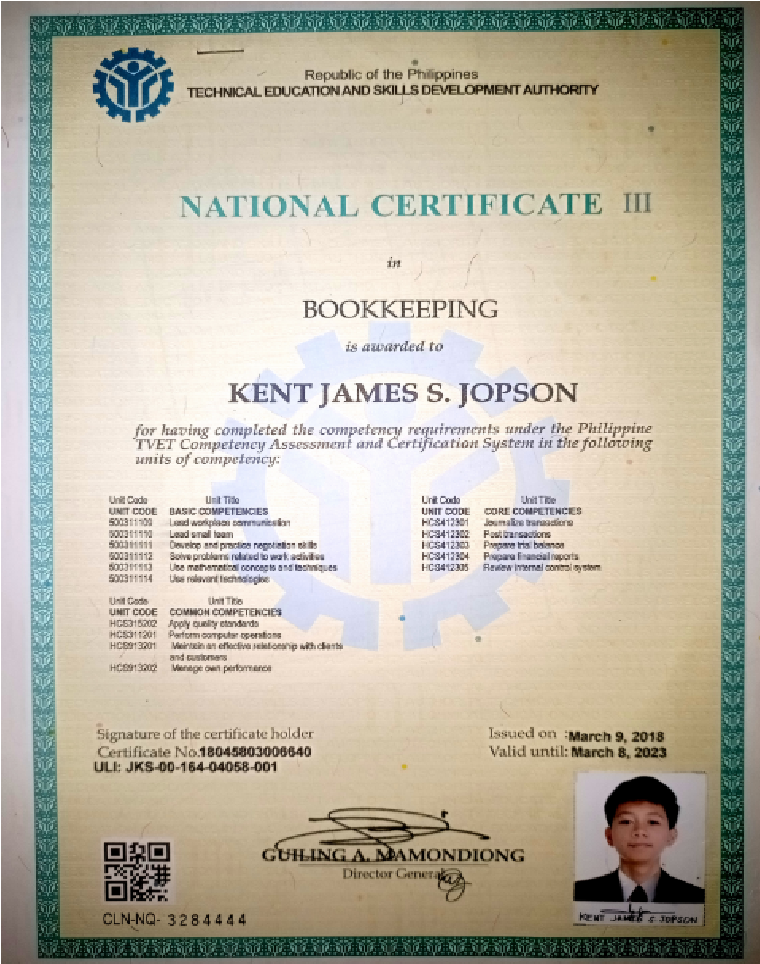 National Certificate III in Bookkeeping