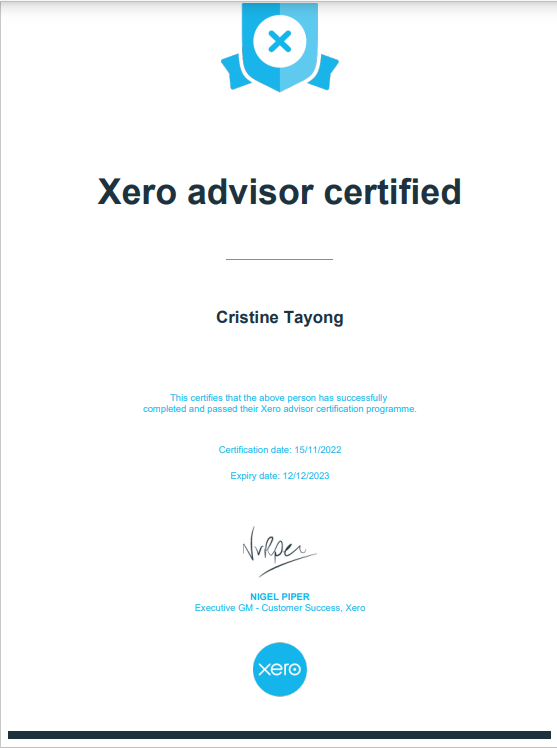 XERO Certification