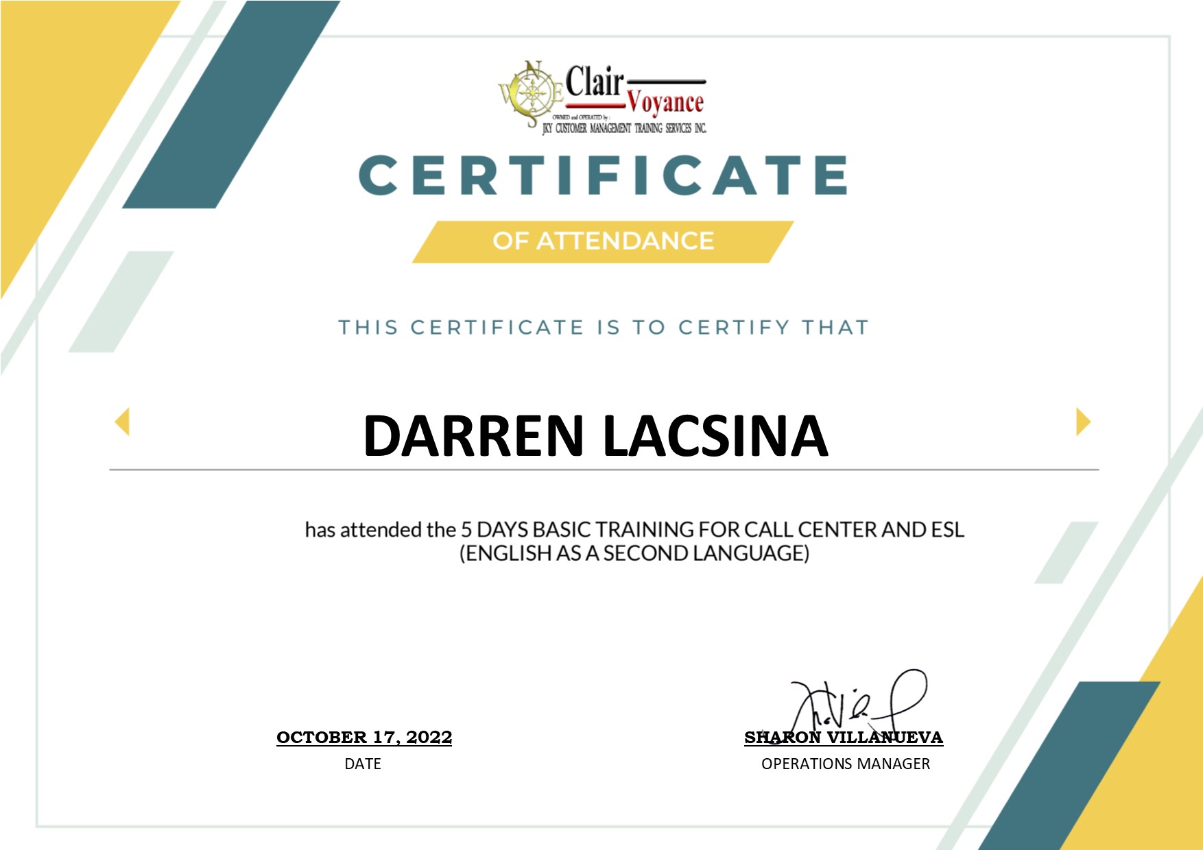 Basic Training for Call Center and ESL