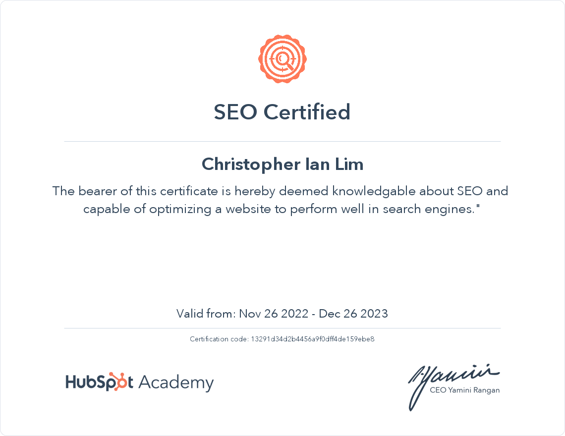 SEO Certified