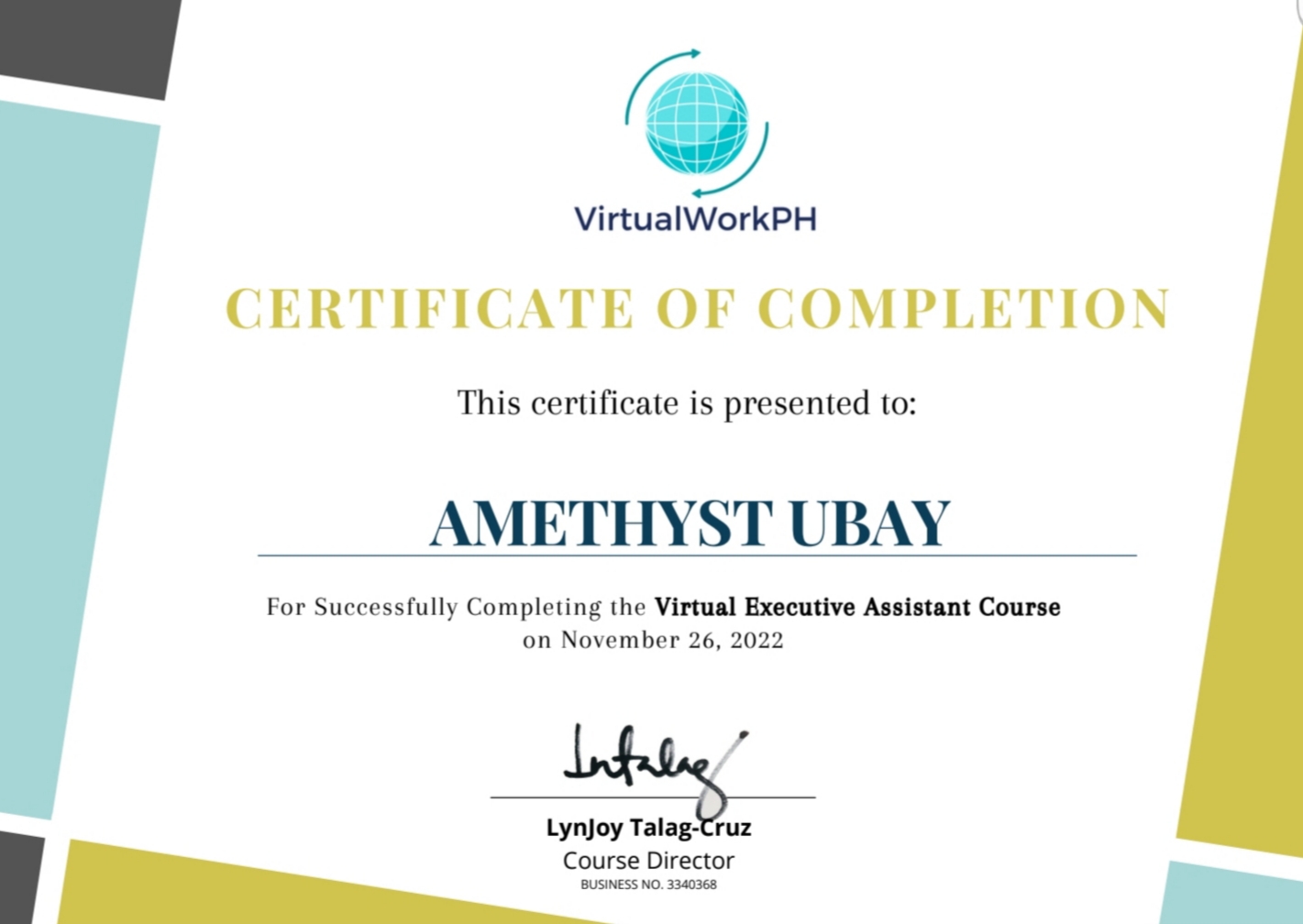 Virtual Executive Assistant Certificate