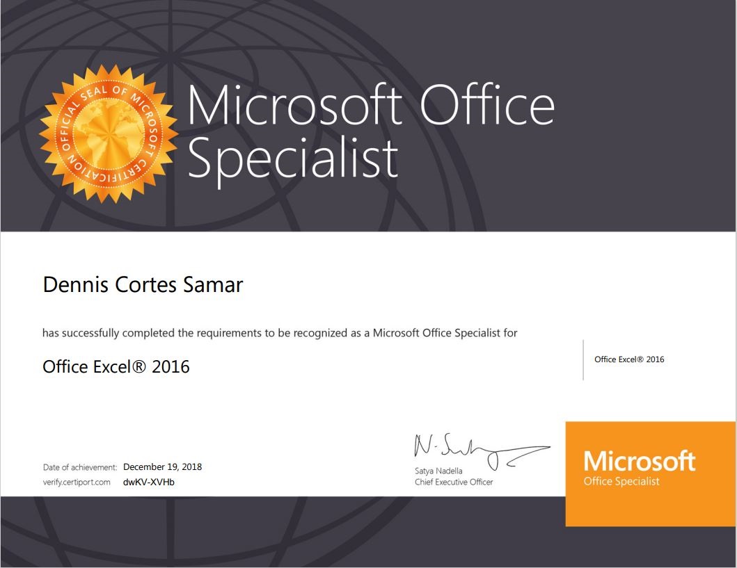 MOS-Microsoft Office Specialist (Excel)