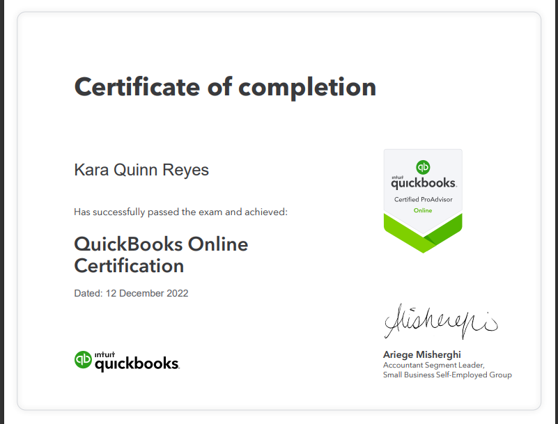 QuickBooks Online Certification