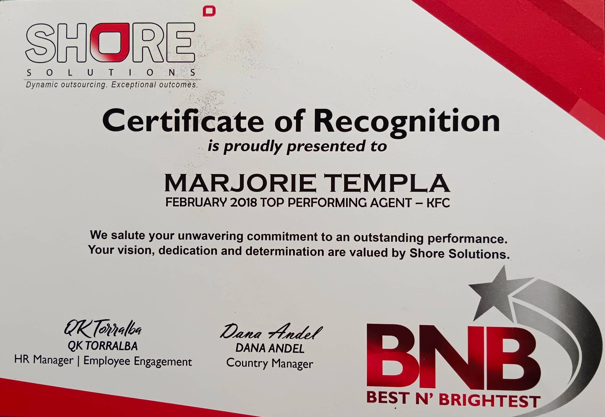 Top Performing Agent - Shore Solutions Inc, 2018