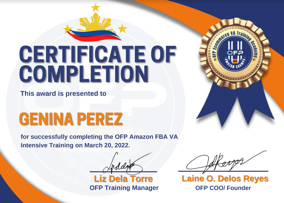 Amazon FBA VA Intensive Training Certificate