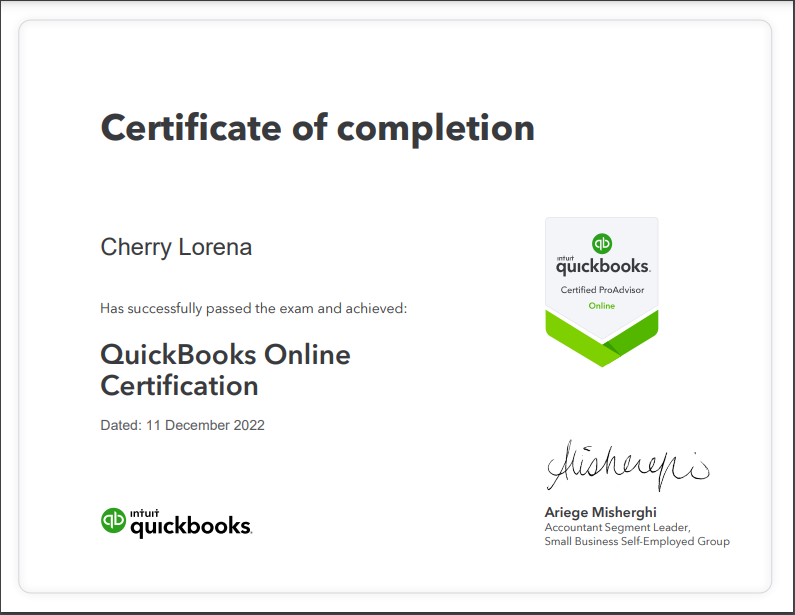 QuickBooks Online Certification