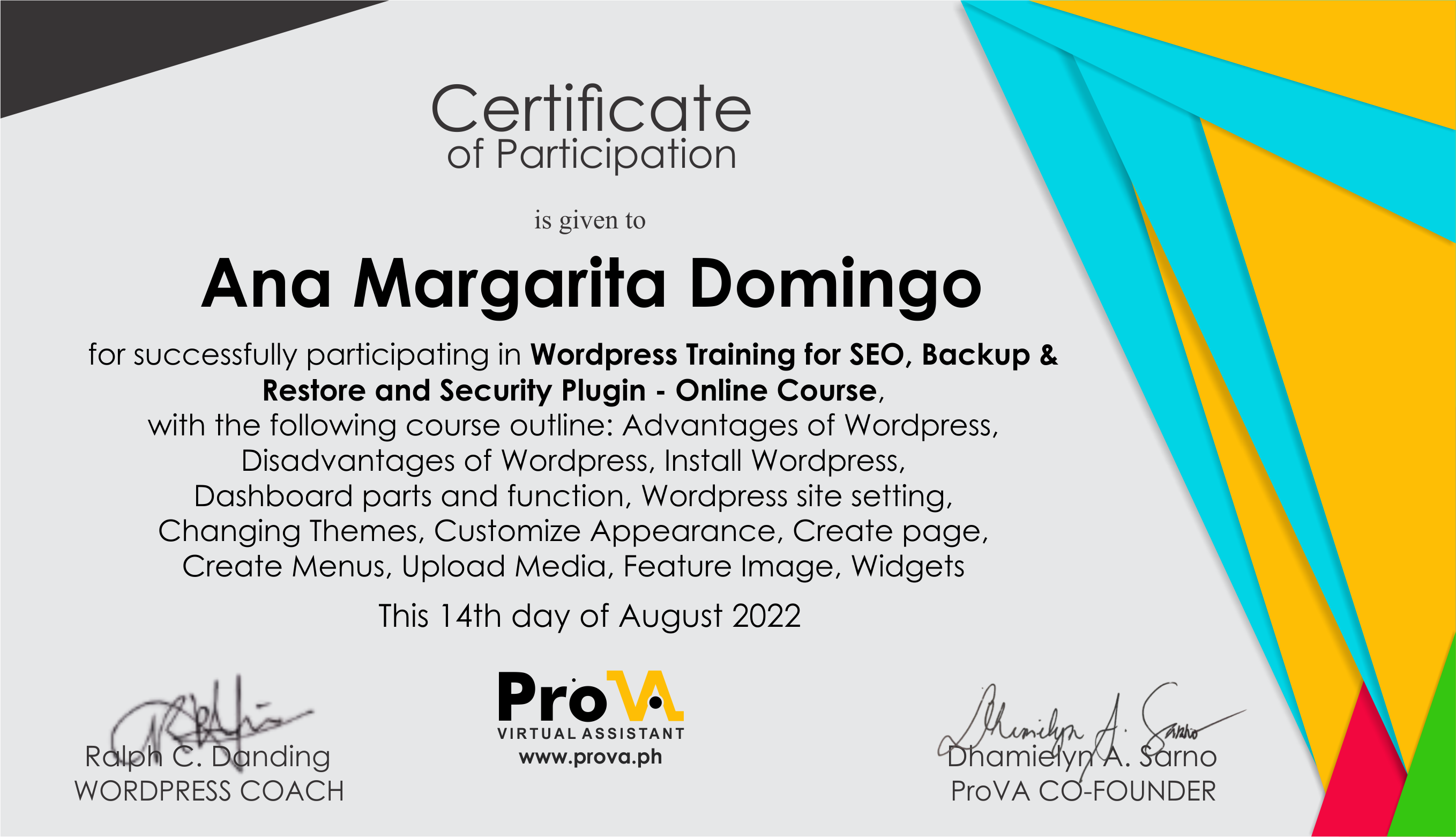 WordPress Certificate