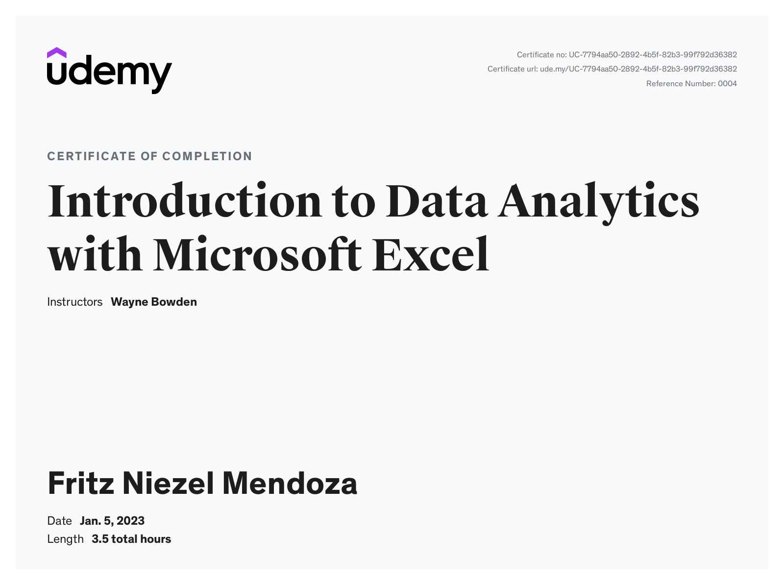 Introduction to Data Analytics with Microsoft Excel