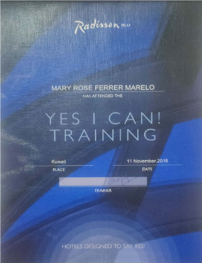 Yes, I can Training