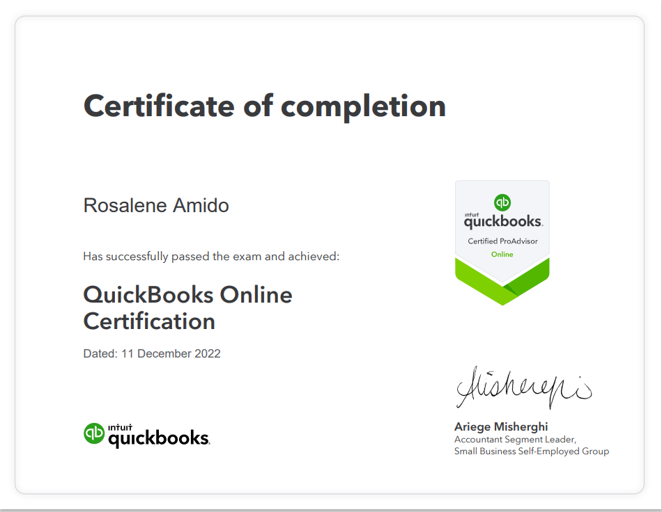 QuickBooks Online ProAdvisor Certification