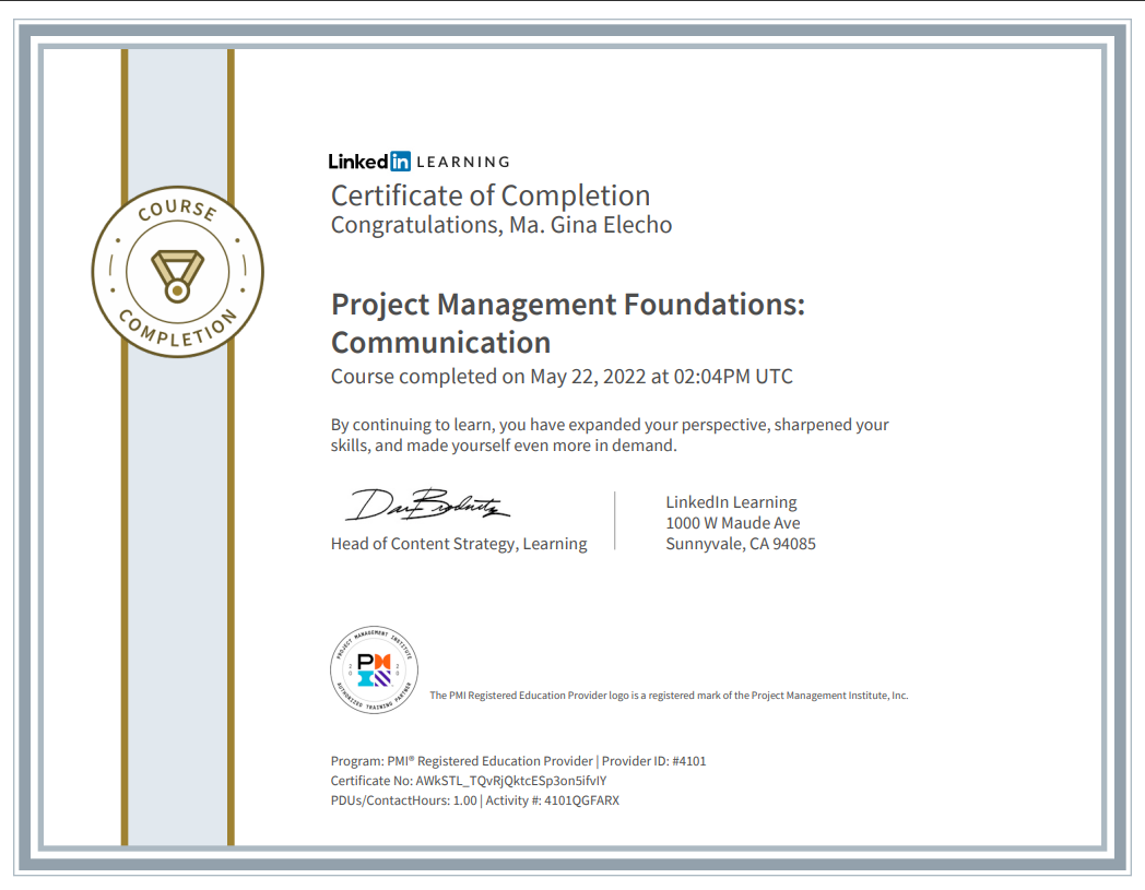 Project Management Foundation Communication