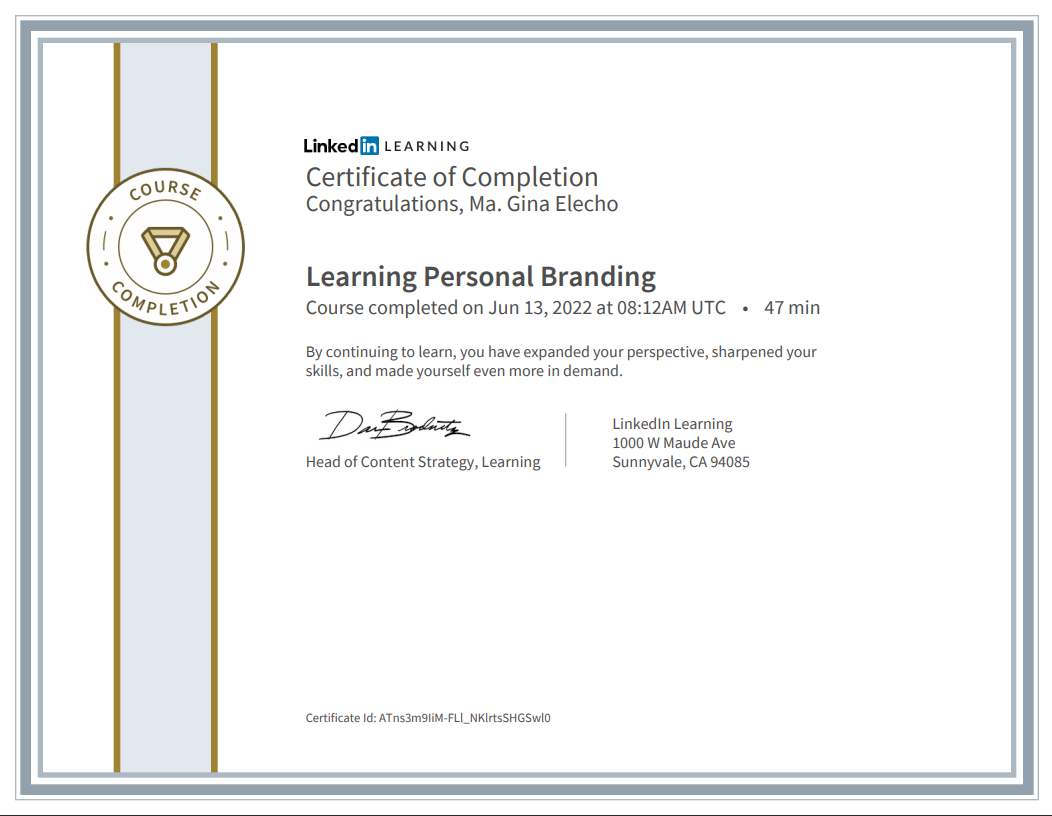 Learning Personal Branding