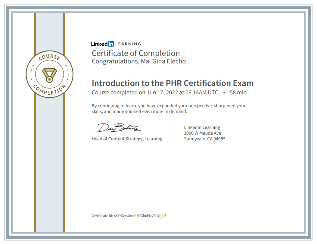 Introduction to the PHR Certification Exam