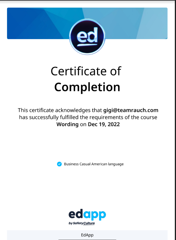 Wording Course