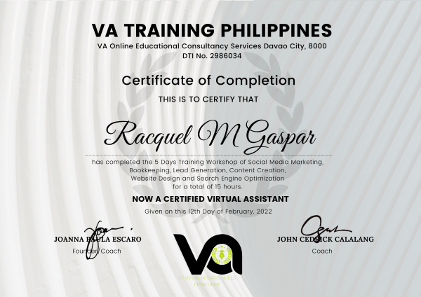 Certificate