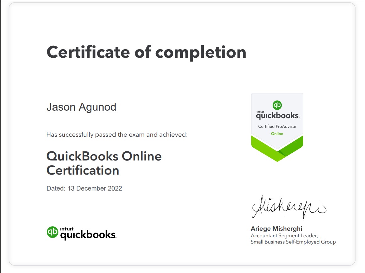 Quickbooks Online Certification