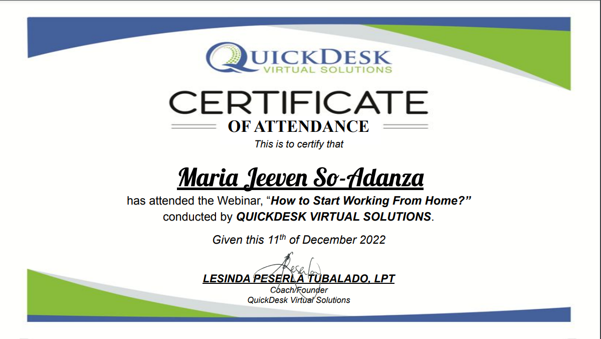 Quickdesk Virtual Solutions - "How to Start Working From Home"