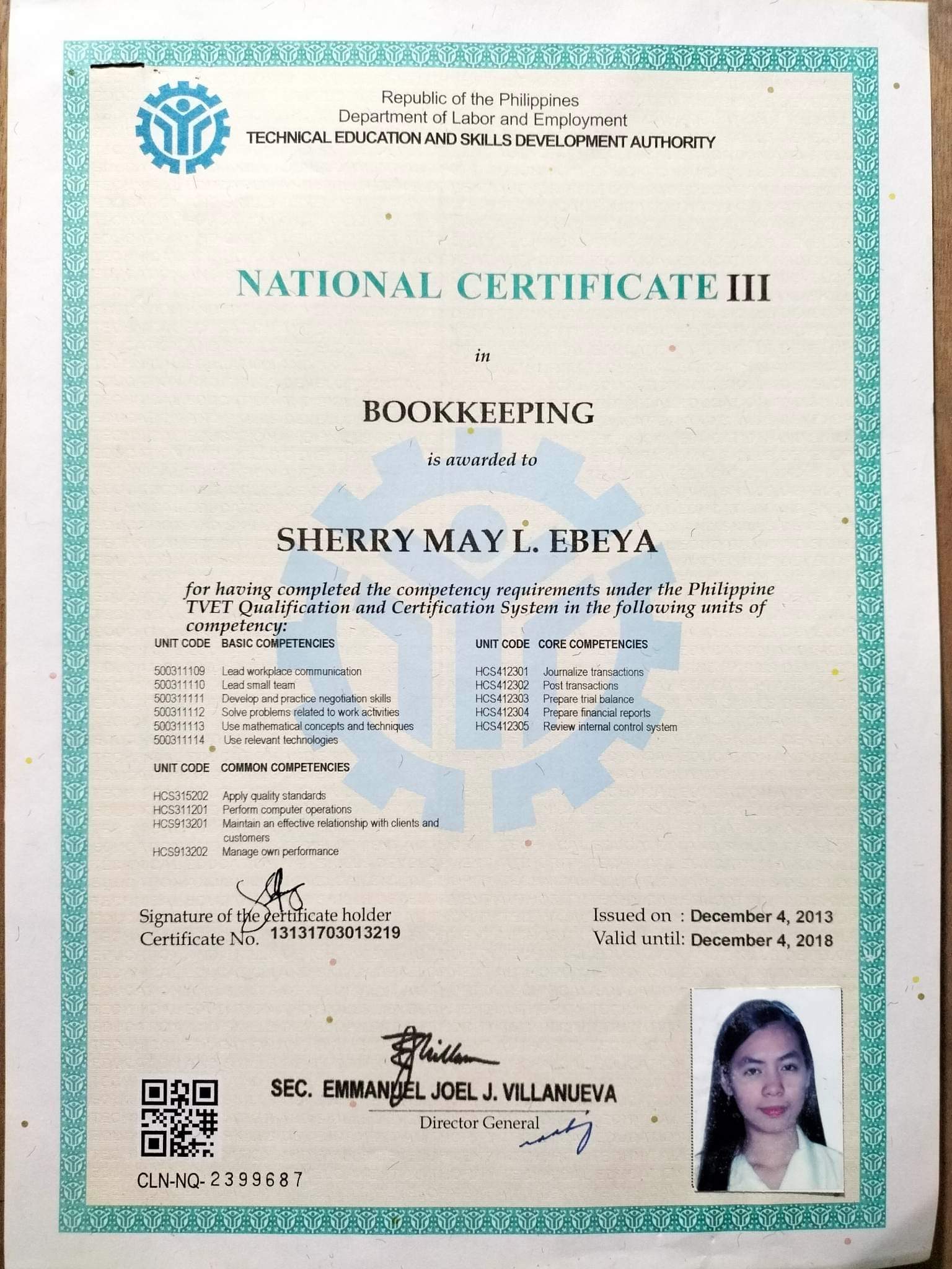 National Certified Bookkeeper Level III