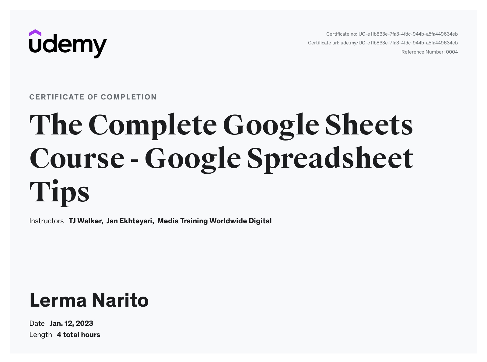 The Complete Google Sheets Course