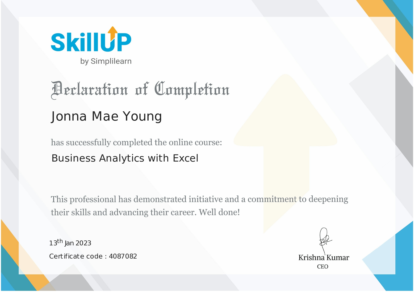 BUSINESS ANALYTICS WITH EXCEL