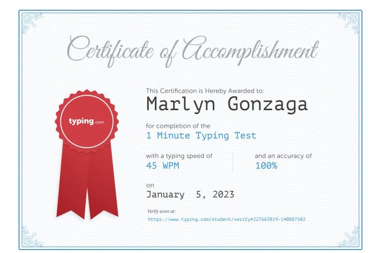 1 minute Typing Test