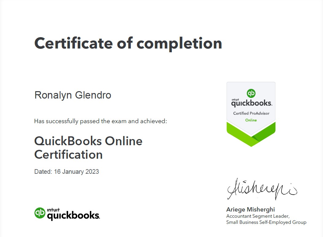 QUICKBOOKS ONLINE CERTIFICATION