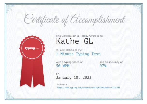 typing test cert